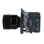 Slika Izborni prekidač XB4 1-0-2 sa povratkom 2NO fi22 metalni crni IP66 Schneider