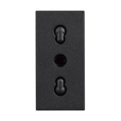 Slika Priključnica 2P modularna 1M 10A 250V 2P+E italijanski standard crna Classia Legrand