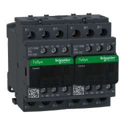 Slika Kontaktor za promenu smera 3P (3NO) 32A AC-3 špulna 24V DC sa signalnim kontaktima 1NO+1NC Schneider