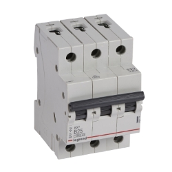 Slika Osigurač automatski 3P 25A kriva B 6kA Rx3 Legrand