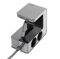 Slika Kabal produžni sa prekid funkcija kačenje za sto H05VV-F 3x1.5mm2 1.5m 4 mesta 2P+E 2xUSB A Legrand