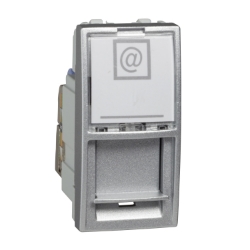 Slika Priključnica modularna 1M RJ45 Cat 6 aluminijumska Unica Top/Class Schneider