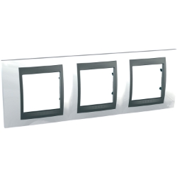 Slika Okvir 6M MODE H71 trostruki top bela/grafit Unica Top Schneider