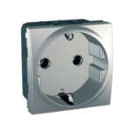 Slika Priključnica dvopolna modularna 2M 16A 250VAC 2P+E šuko aluminijumska Unica Top/Class Schneider